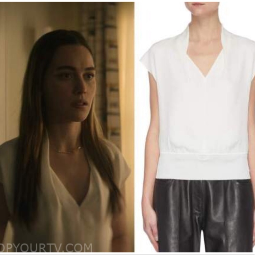 ISO! Theory drape rib top silk